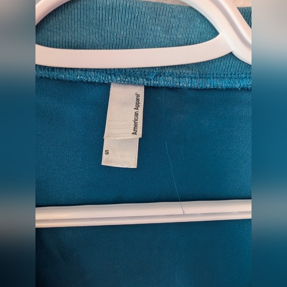 American Apparel Blue Satin Bomber Jacket, Size S - Picture 3 of 3